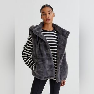 Pull&Bear | Faux Fur Waistcoat with Hood